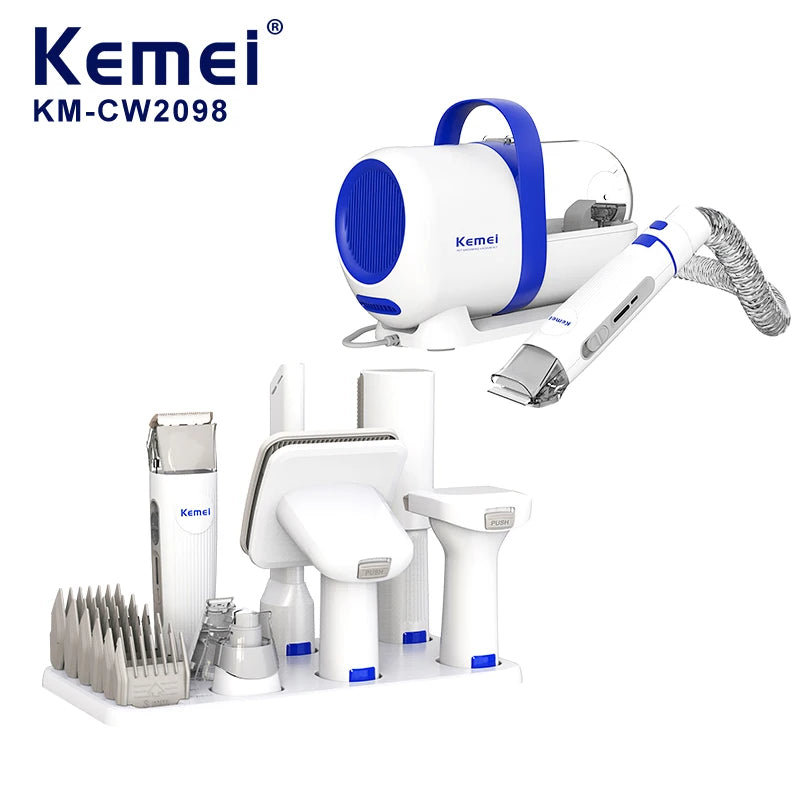 Km-cw2098 Vacuum Pet Grooming Kit with Clippers Trimmers Slicker Deshedding Brush Dog Cat