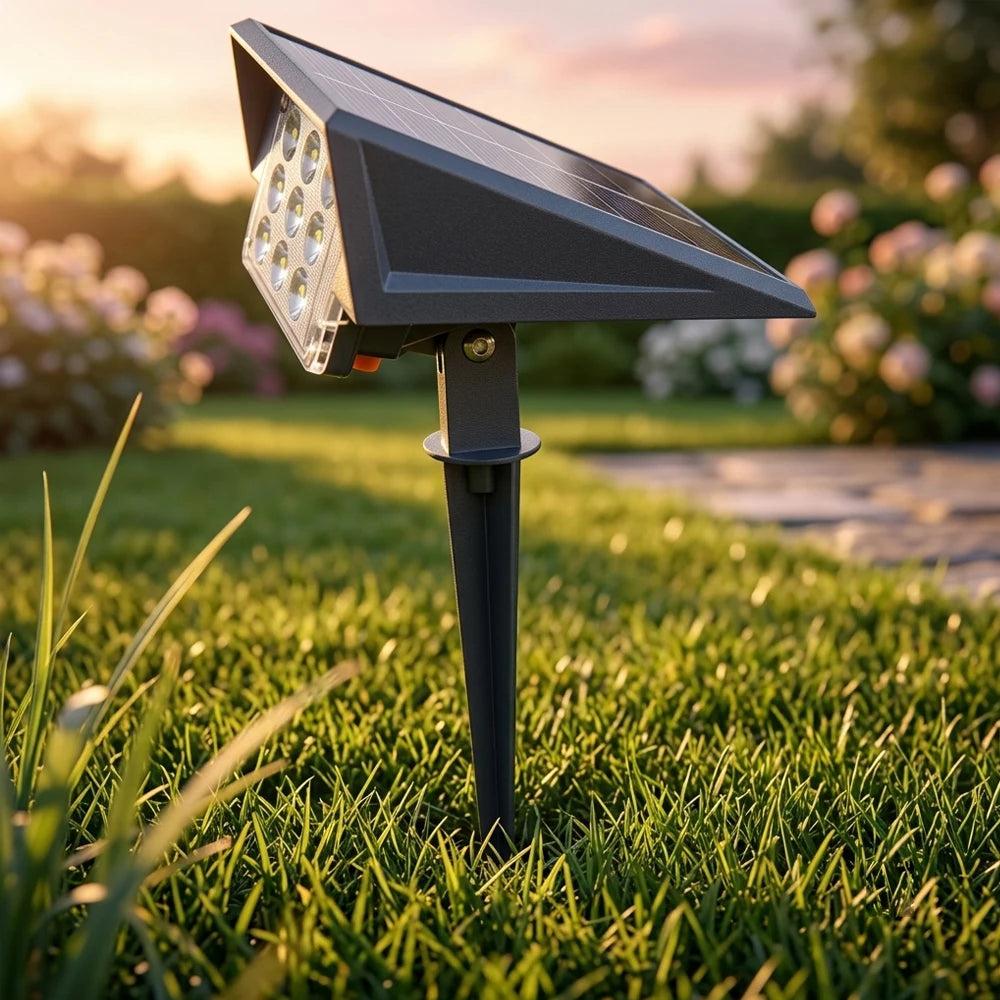 9 LED Solar Garden Stake Lights IP65 Waterproof Auto On Off for Pathway Lawn Decoration