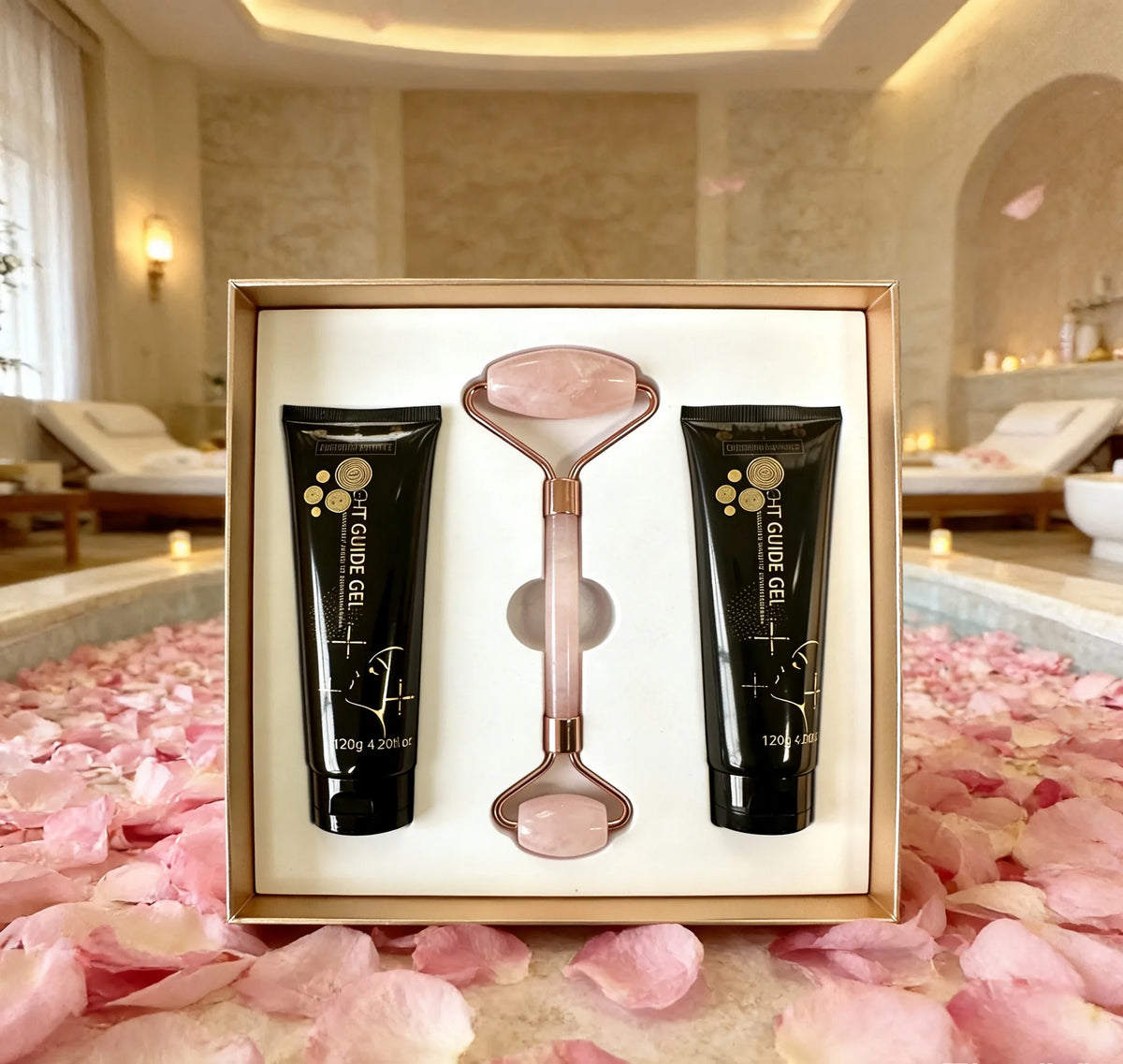 Rose Quartz Face Roller and Gua Sha Tool for At-Home Facial Massage