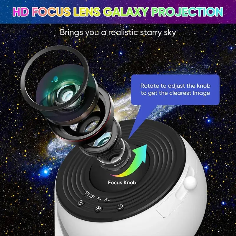 Star Galaxy Projector Night Light 13 1 Display Effect 360 Rotate Battery Warm White