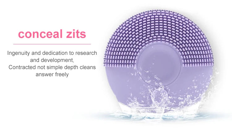 Yumely Silicone Electric Facial Cleansing Brush Waterproof USB Rechargeable Dual Action