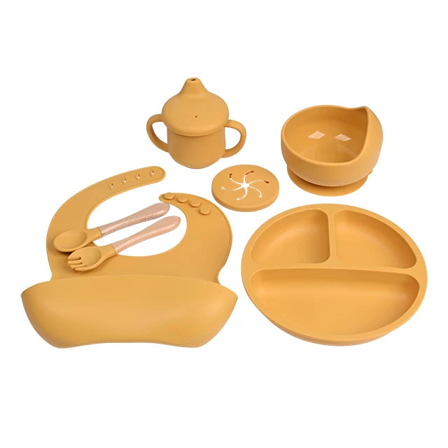 CE CPC Certified BPA Free Microwavable Silicone Baby Feeding Set Soft Spout Sippy Cup