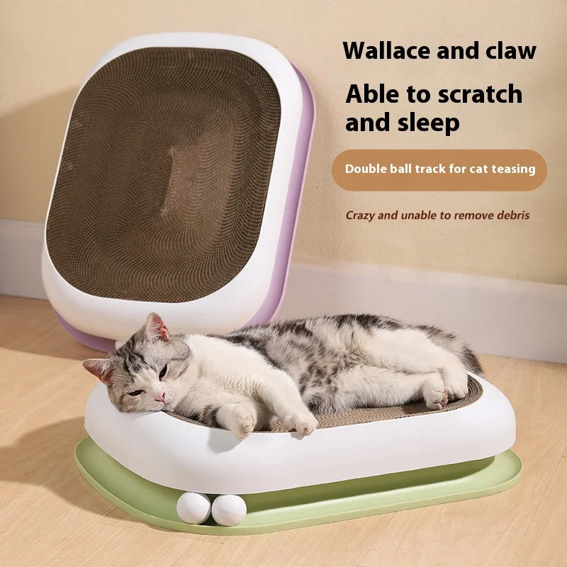 Foldable Round Corrugated Attachment Scratcher Kitten Scraper Ball Corrugated Paper Cat