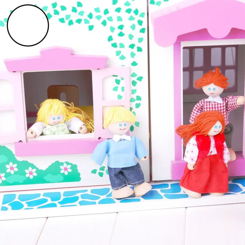 Diy Wooden Dollhouse for Kids Miniature Fashion Model with Furniture Pretend Play Toy