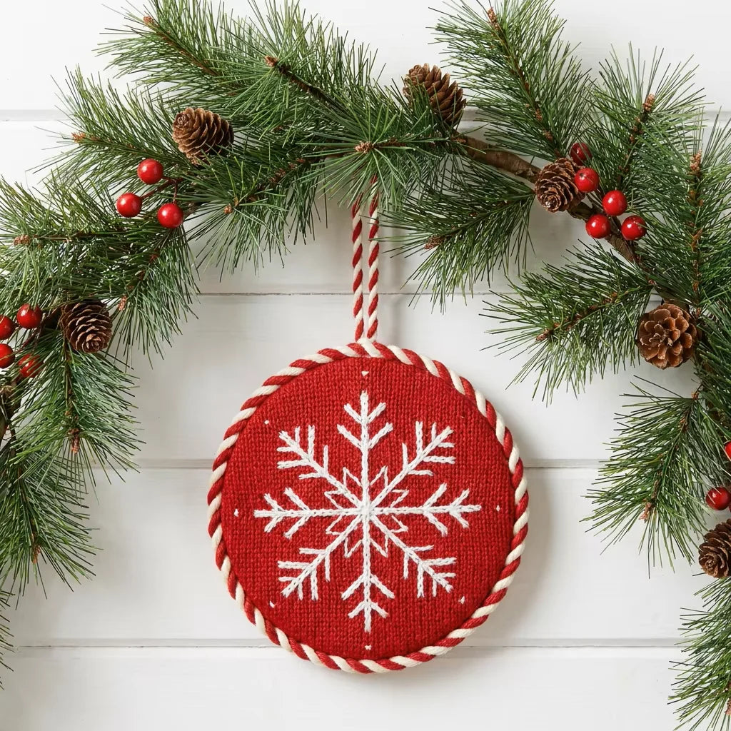 Customizable Decoration Fashionable Embroidered Christmas Tree Needlepoint Ornament
