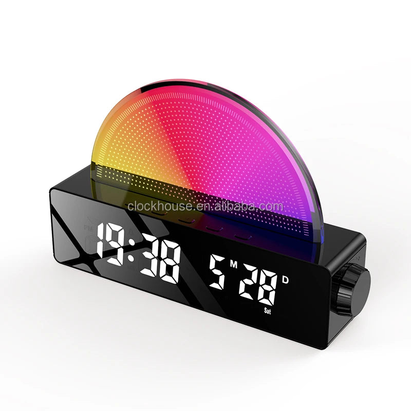 Smart Electronic Calendar Table Clock Sunrise Alarm Color-Changing LED Wake Light Digital