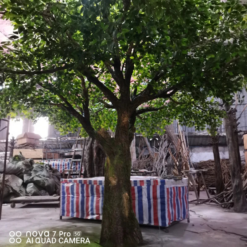 Custom 13Ft High Artificial Olive Tree Made From Fiberglass Wood Trunk With Plastic