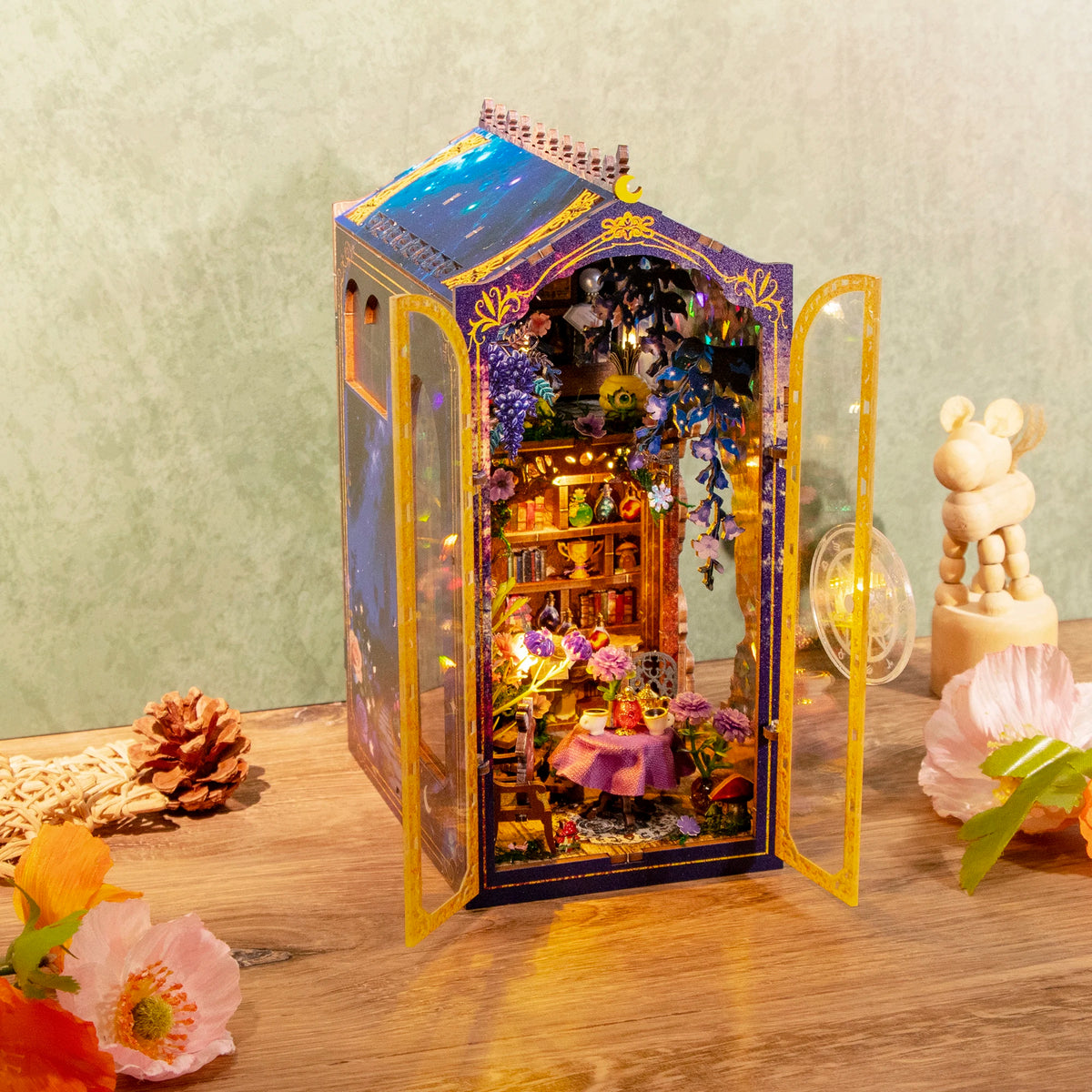 New M2603 Magic Garden Workshop Mini Handmade Crafts DIY Miniature BookNook 3d Wooden