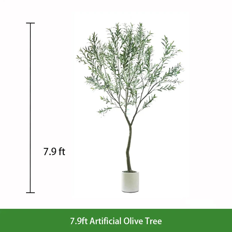 Lifelike Real Touch Artificial Potted Olive Tree Decorative Faux Plant for Indoor Outdoor