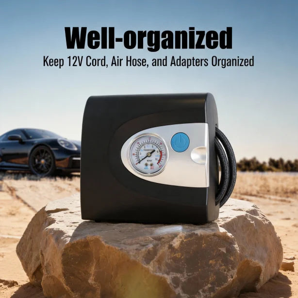 Portable 12V ABS Digital Tire Inflator with Dual Illumination System and Auto Shut-Off