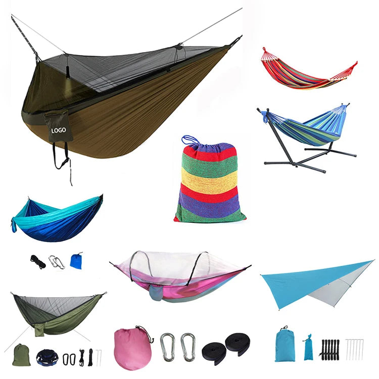Outdoor Portable Parachute Nylon Camping Hammok/Hamock/Hamak/Hammock with Tree Strap