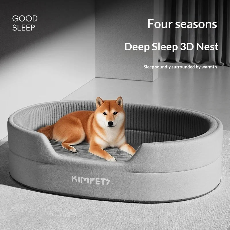 Large Washable Donut Dog Bed with Removable Winter Pad