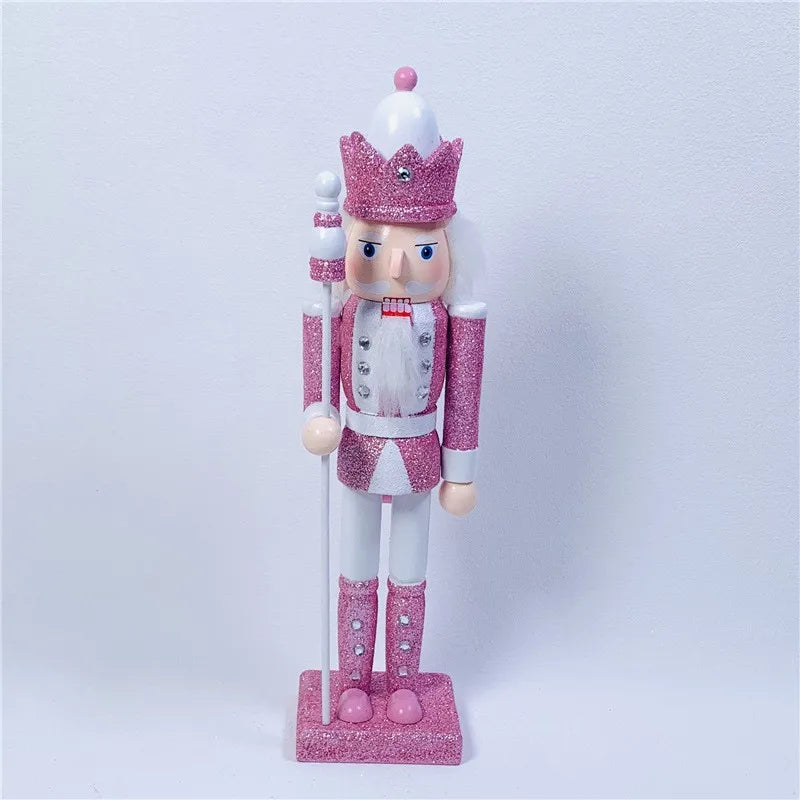 New Medium-Sized Pink Series 30cm Nutcracker Figurines, Christmas and New Year Ornaments