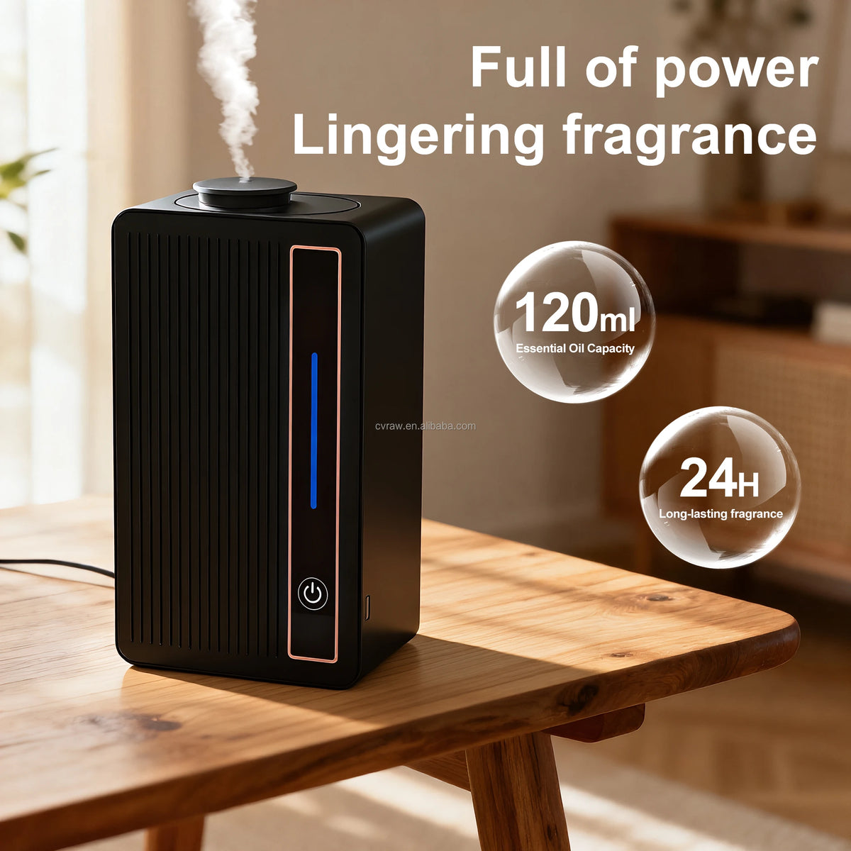 Innovative Flame Diffuser Plastic Lamp Waterless Air Humidifier 120ml for Colorful Wheat