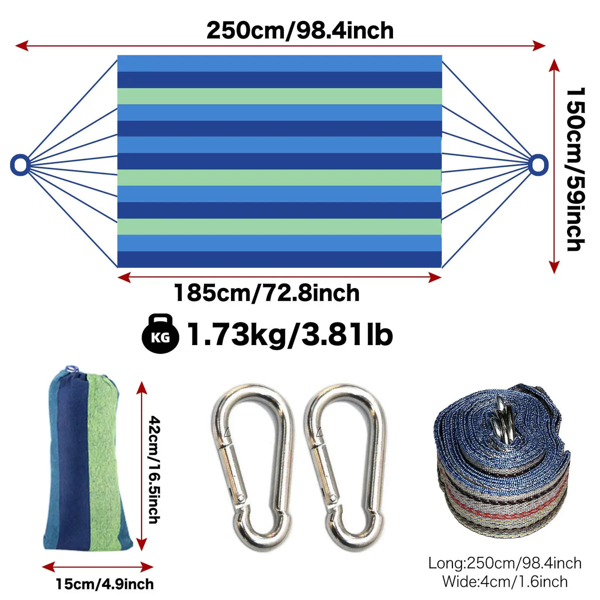 Customized Portable Hammock Outdoor Hiking Ultralight Single Double Hammock Chair Hanging