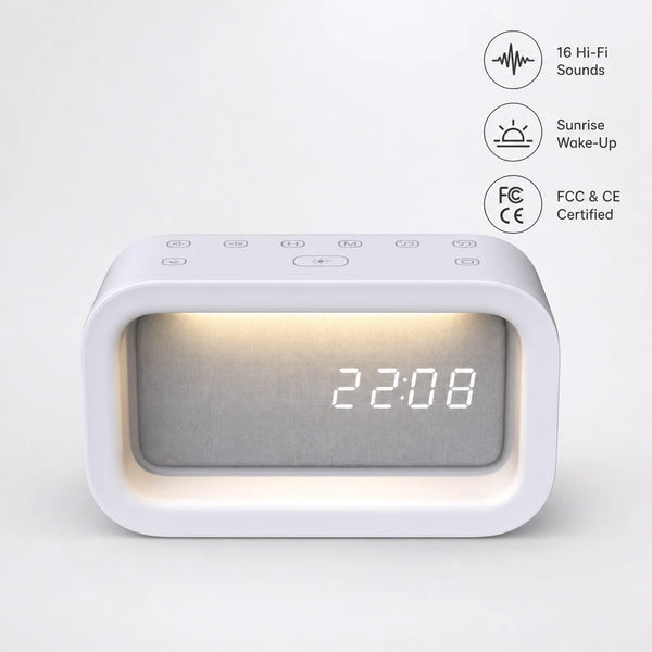 16 Soothing Sounds White Noise Machine With Sunrise Wake Up Light Dual Alarm Clock Baby