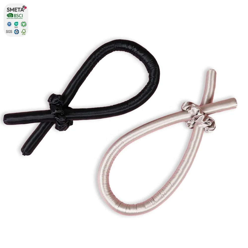Waves Curling Rod Headband Heatless 100% Real Mulberry Silk Hair Curler