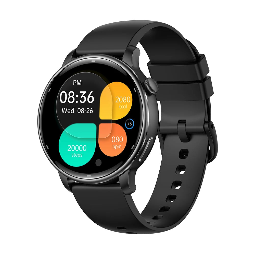 GPS Unisex Smart Watch 1.32inch AMOLED Screen Silica Gel 3ATM Waterproof Compass Fitness