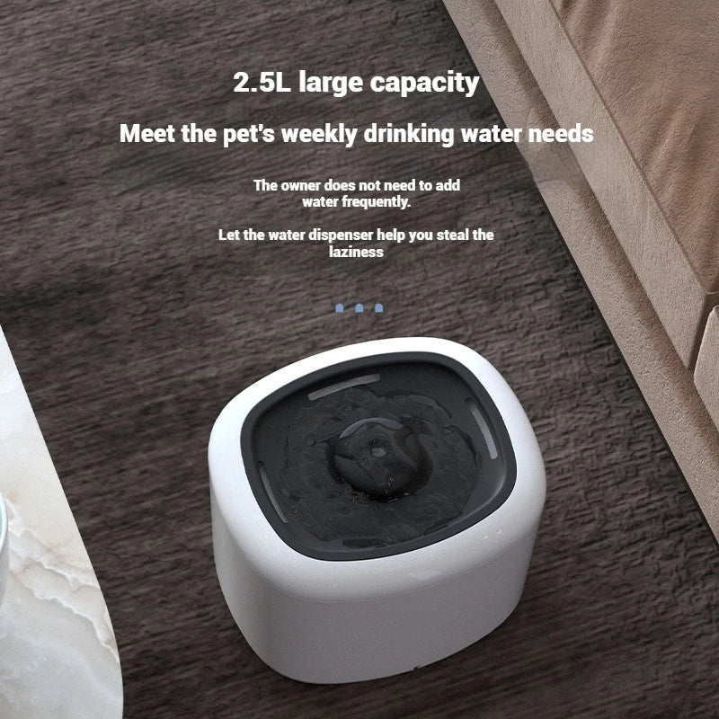 2.5L Smart Pet Water Fountain Durable Automatic Cat Water Dispenser Bowl PP Pet Water
