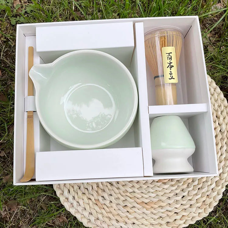 Custom Premium Japanese Traditional Professional Bamboo Matcha Whisk Tea Set Ceremonial