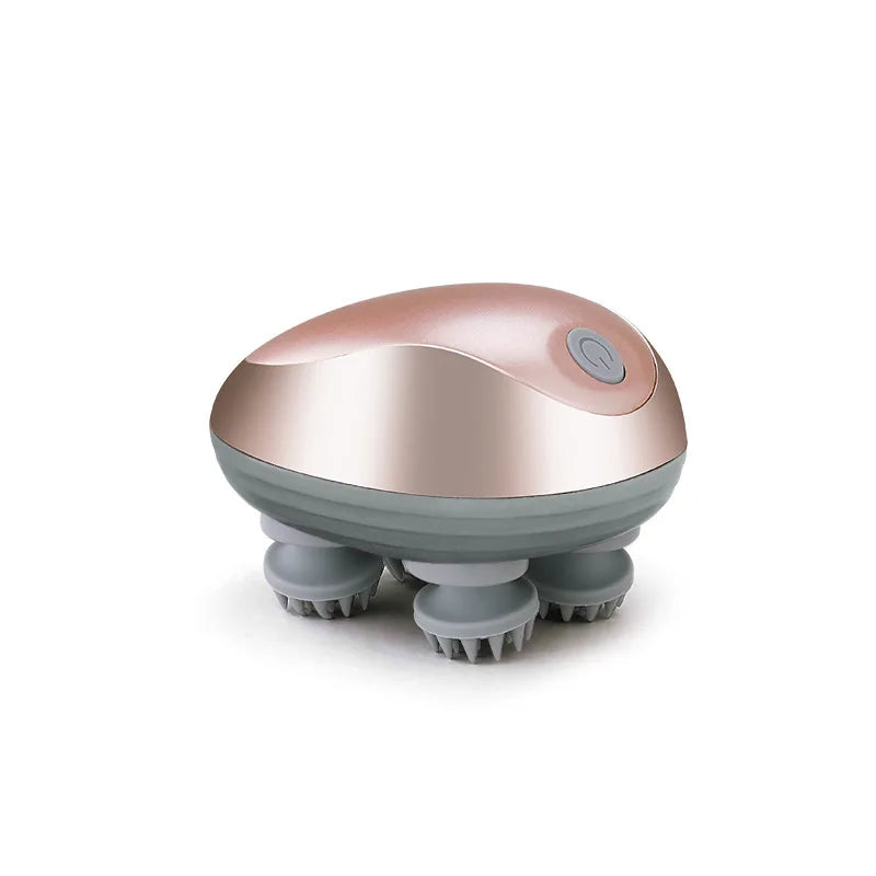 Handheld Waterproof Electric Scalp Massager Cordless 3D Deep-Kneading Massage Head