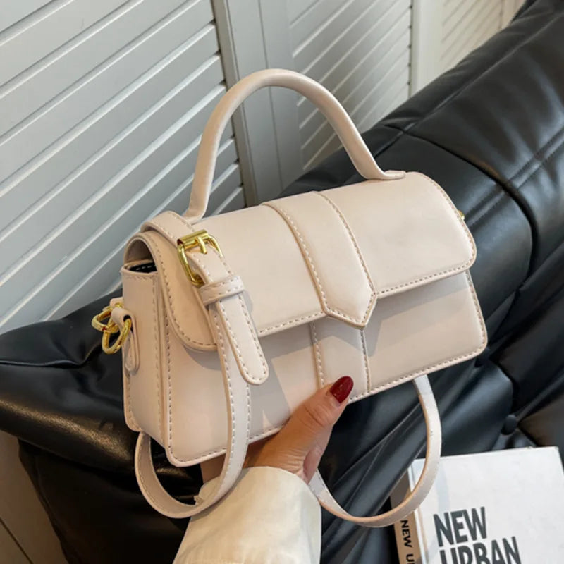 Classic Design Luxury Style Women'S Small Flap Crossbody Bag PU Leather Top Handle Bag