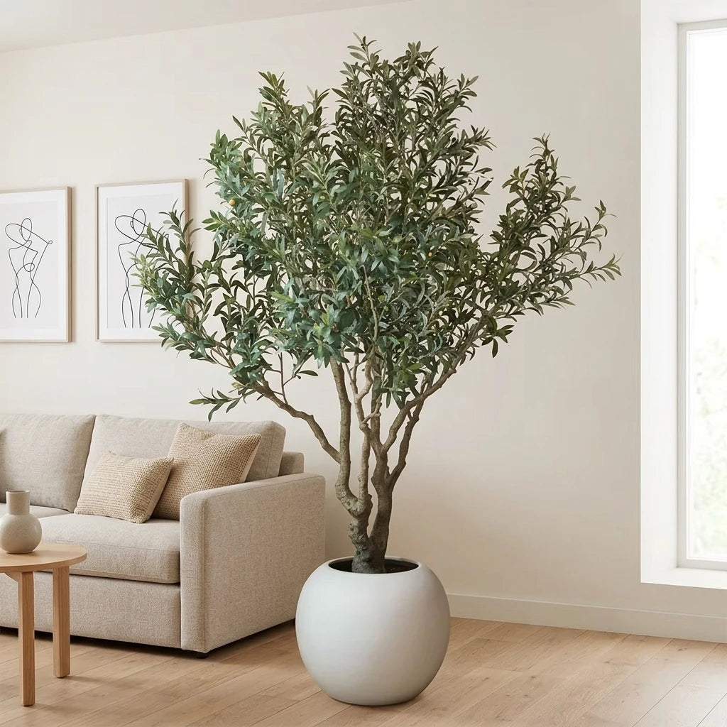 OH ARTS Artificial Olive Tree Fire Retardant & UV Resistant Large Faux Potted Plant