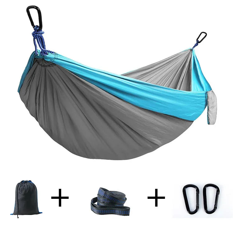 Nylon Camping Hiking Backpacking Travel Single & Double Parachute Camping Hammock 200kg