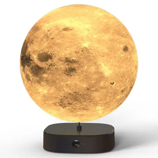 Moon Lamp, 6 Inch 3D Printed Floating Moon Lamp Auto Light Up with Self Rotating, Moon