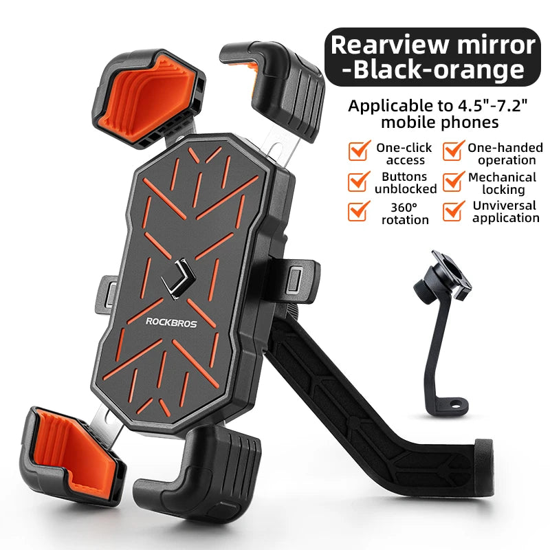 Bicycle Phone Holder Mount 360 Degree Adjustable Fit for 4.5-7.2 Inch Bike Handlebar Cell