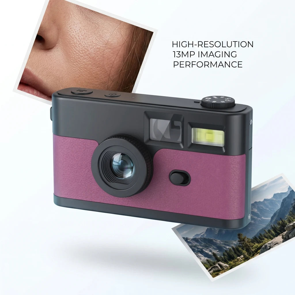 Vintage Style Point and Shoot Camera 13MP 1080P with Retro Filter ELS Anti Shake Screen
