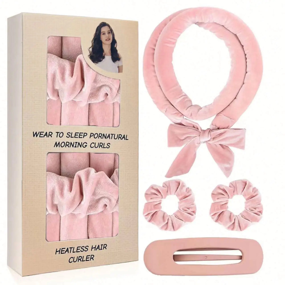 Luxury Velvet Heatless No Heat Curlers Overnight Headband with Filled Roller Frizz-Free