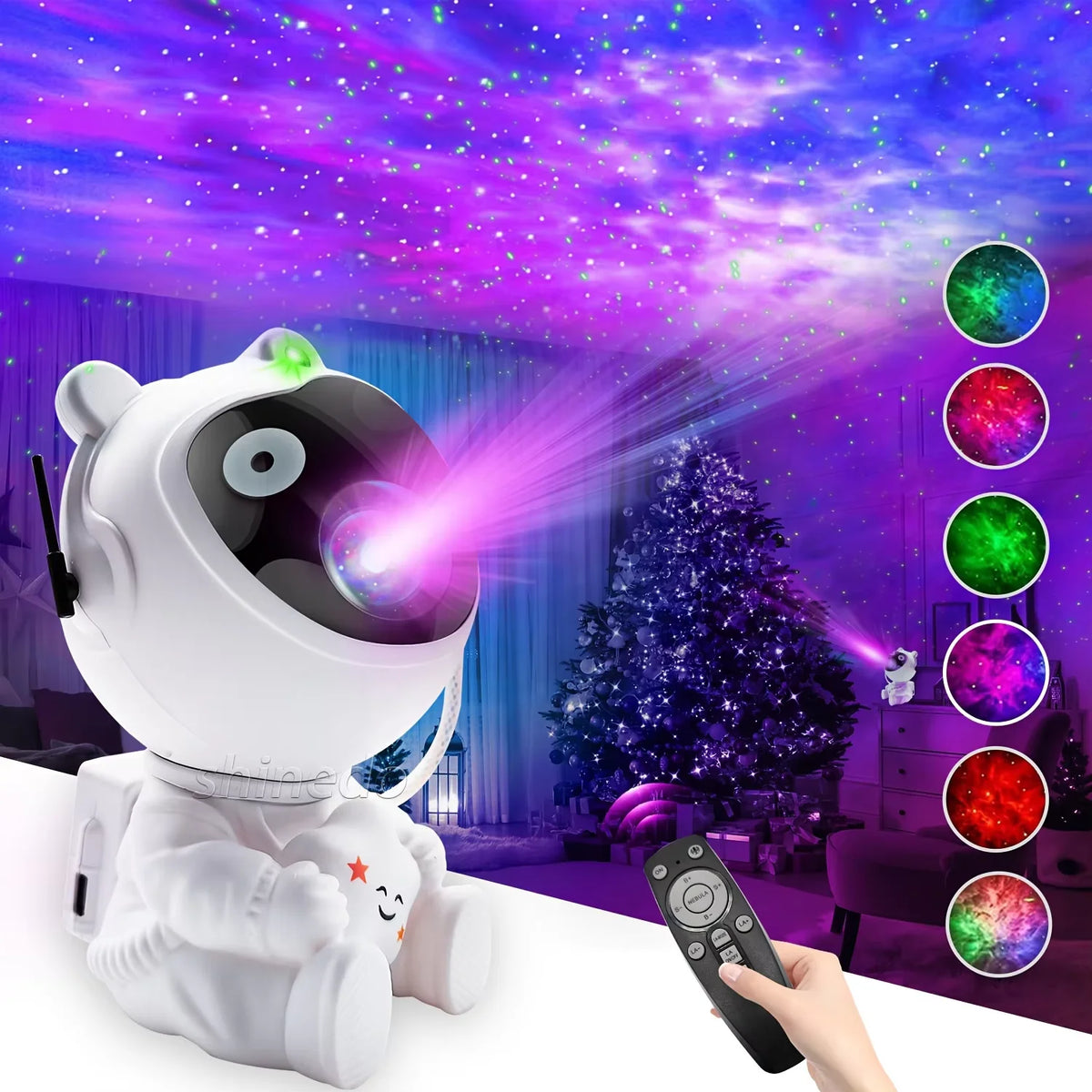 Galaxy Star Projector Starry Sky Night Light Astronaut Lamp Home Room Decor Decoration