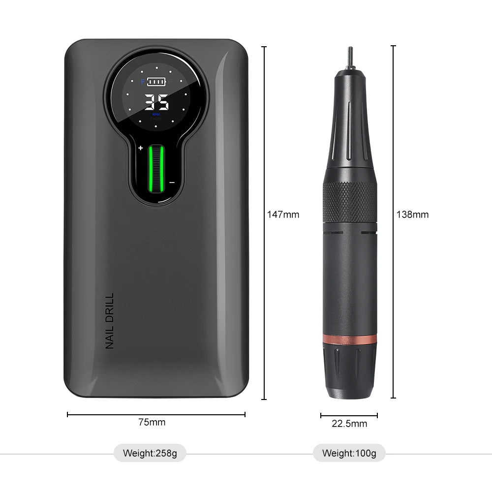 New Innovative Arrival Professional Coreless Motor Rechargeable Portable Electric Nail
