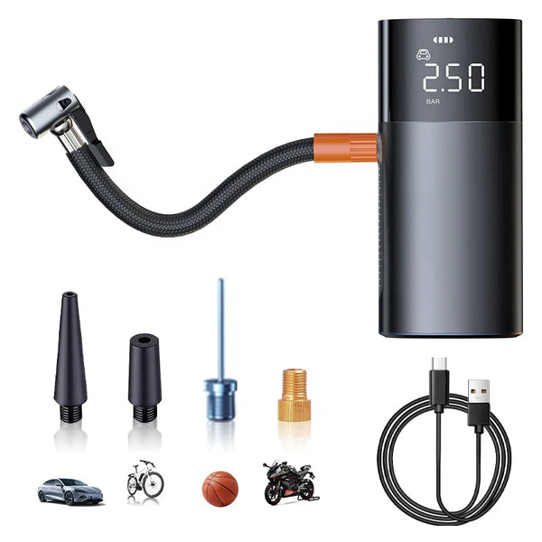 Wireless Digital Screen Display Alloy Multi-Function Car Air Compressor Portable Tire