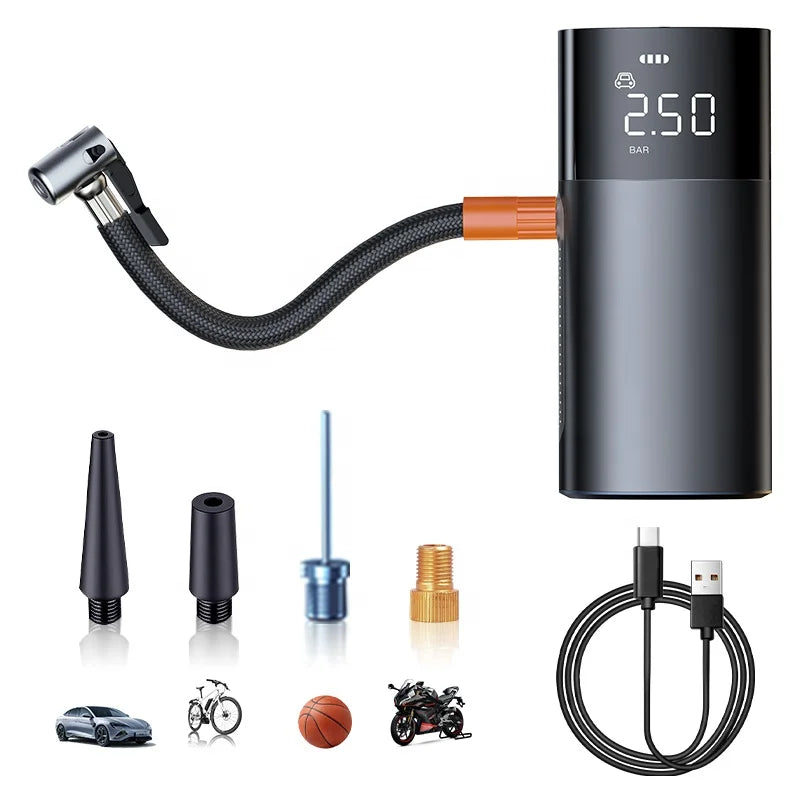 Wireless Digital Screen Display Alloy Multi-Function Car Air Compressor Portable Tire