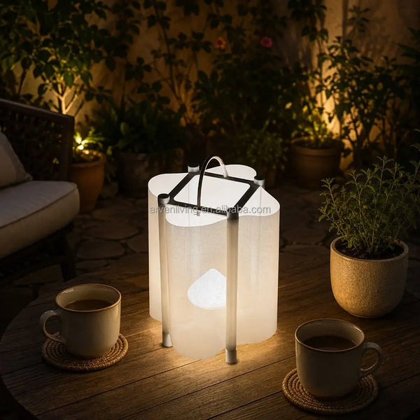 Rechargeable Metal Aluminum Table Lamp IP44 Waterproof Touch Dimmable Mesh LED Cordless