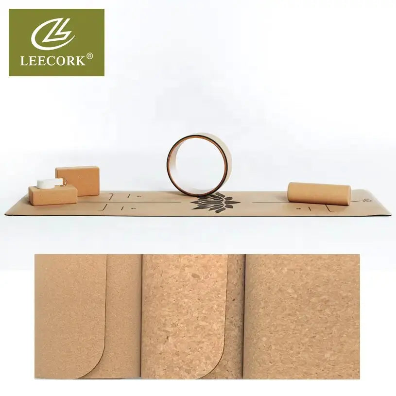 Non Slip Cork Yoga Mat Custom Organic Eco Friendly Thick Yoga Mat Tpe Natural Cork Rubber