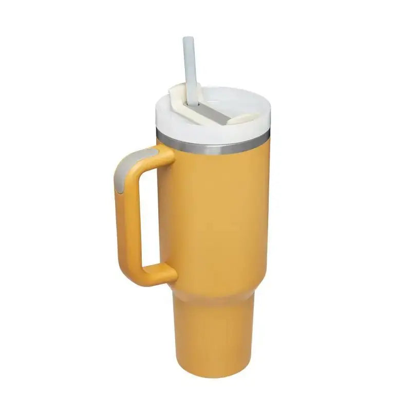 304 Stainless Steel 40oz Double Wall Vacuum Insulated Tumbler with Straw and Hand Grip