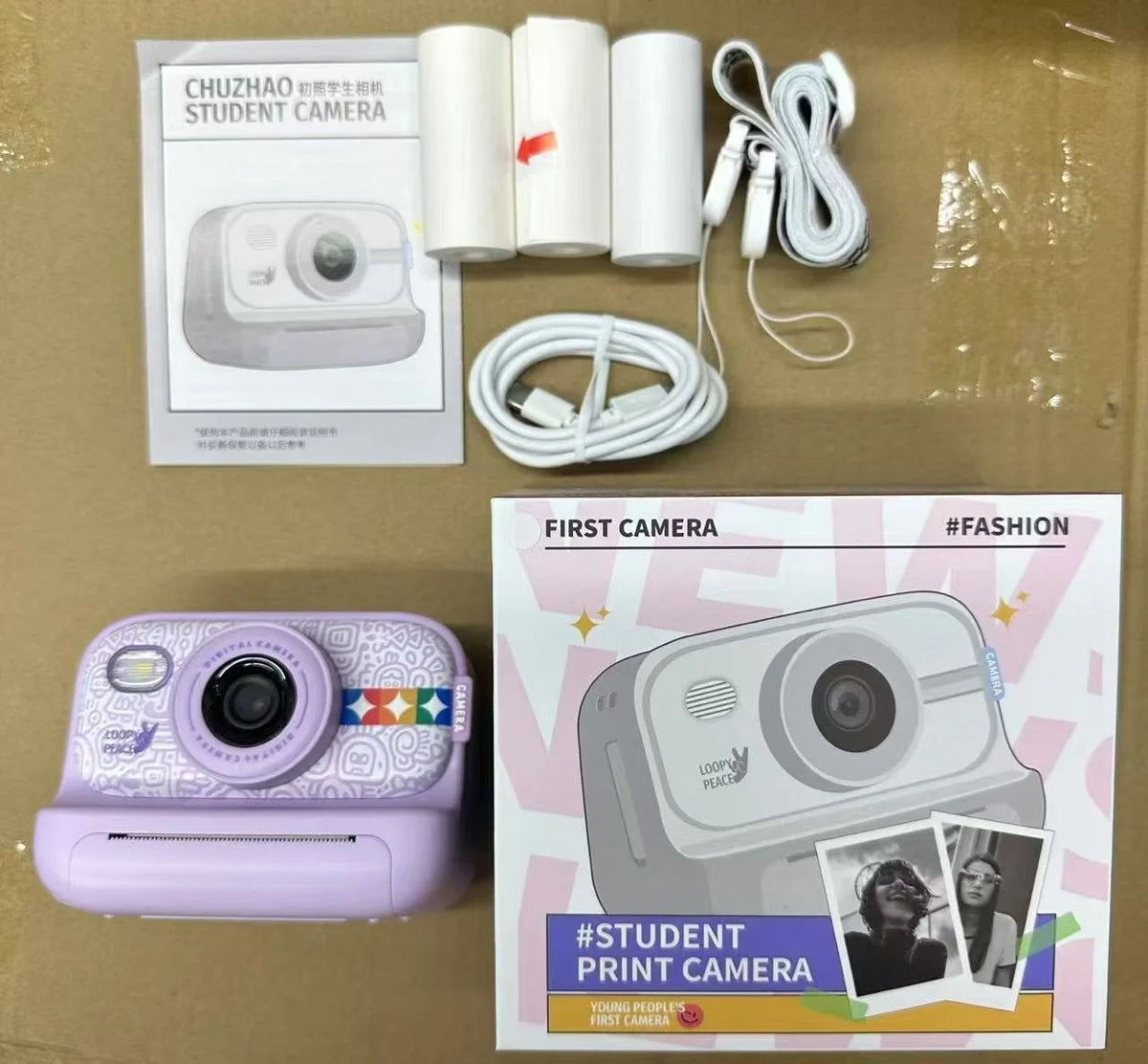 Kids Digital Instant Print Camera 1080p Filter MP3 Colour Photo Toy for Little Girl