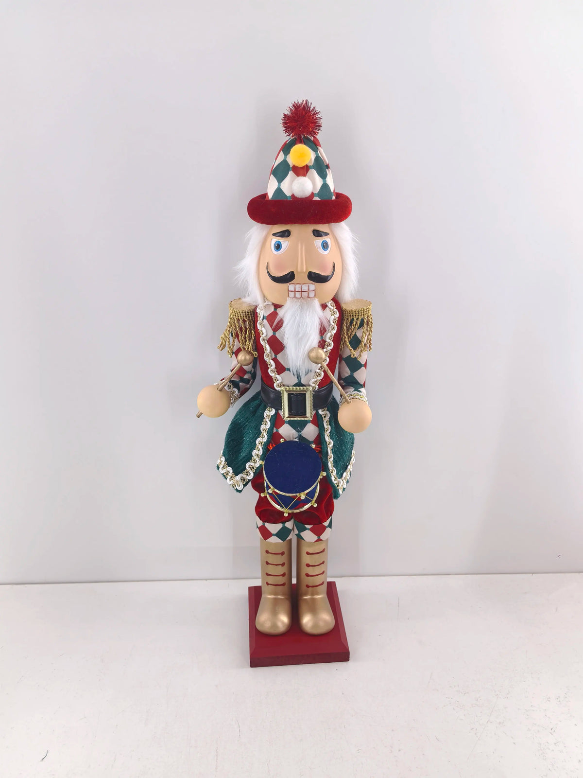 45cm Plastic Nutcracker Doll, New Colors & Handmade Fabric Outfit, Vivid Premium Texture,