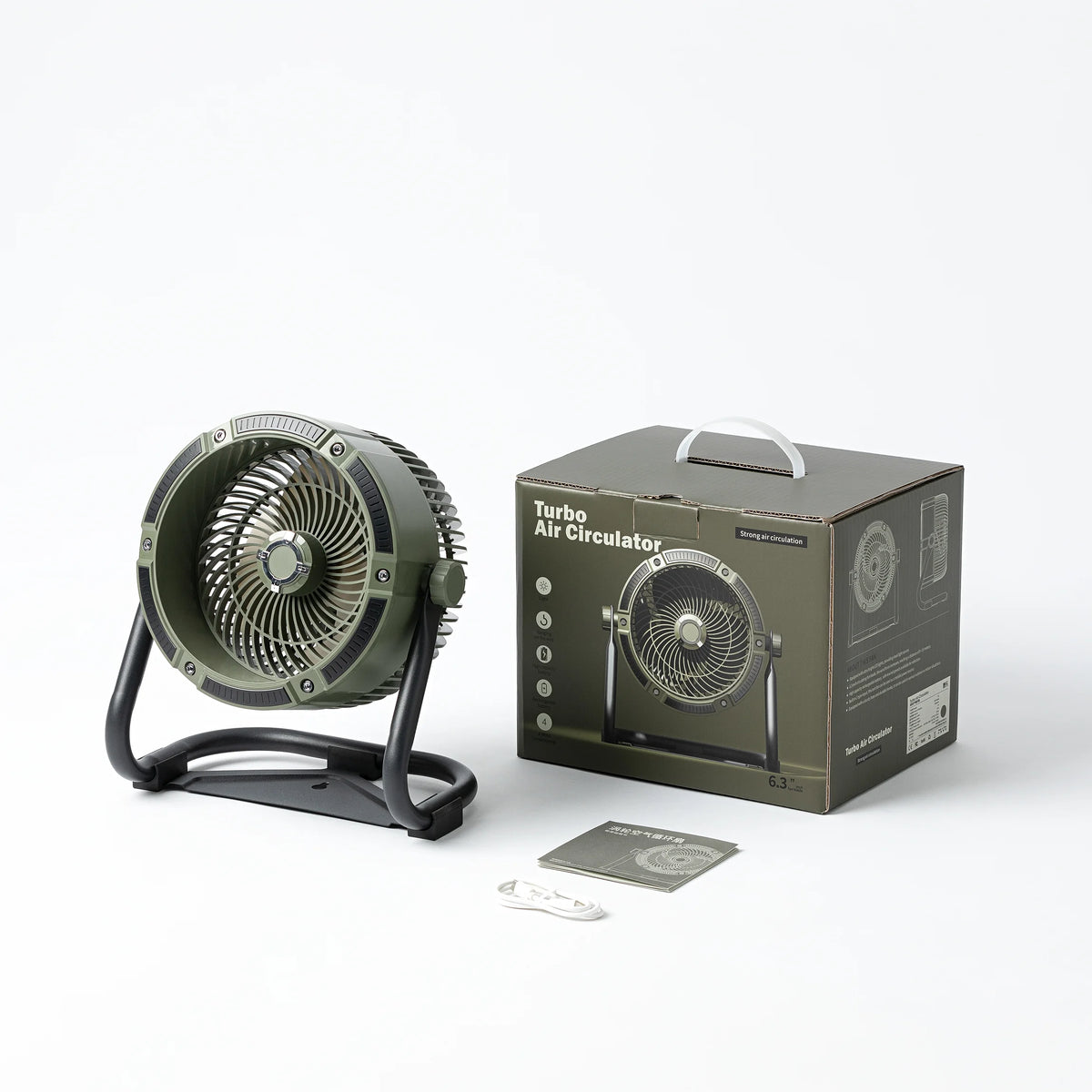 Multifunction Camping Portable Fan Cooling Turbo Fan With Light Rechargeable 6000mAh
