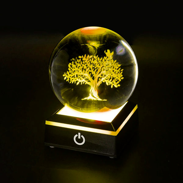 Galaxy Magic Small Table Crystal Ball Night Light Custom 3D Laser Engraving UV Printing