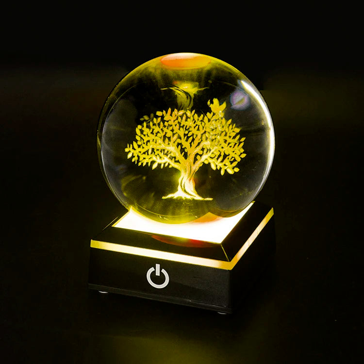 Galaxy Magic Small Table Crystal Ball Night Light Custom 3D Laser Engraving UV Printing