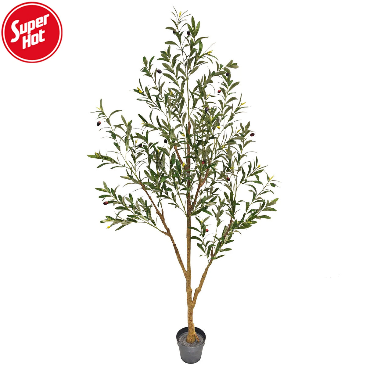 Artificial Olive Topiary Tree for Indoor Decor, Faux Green Plant