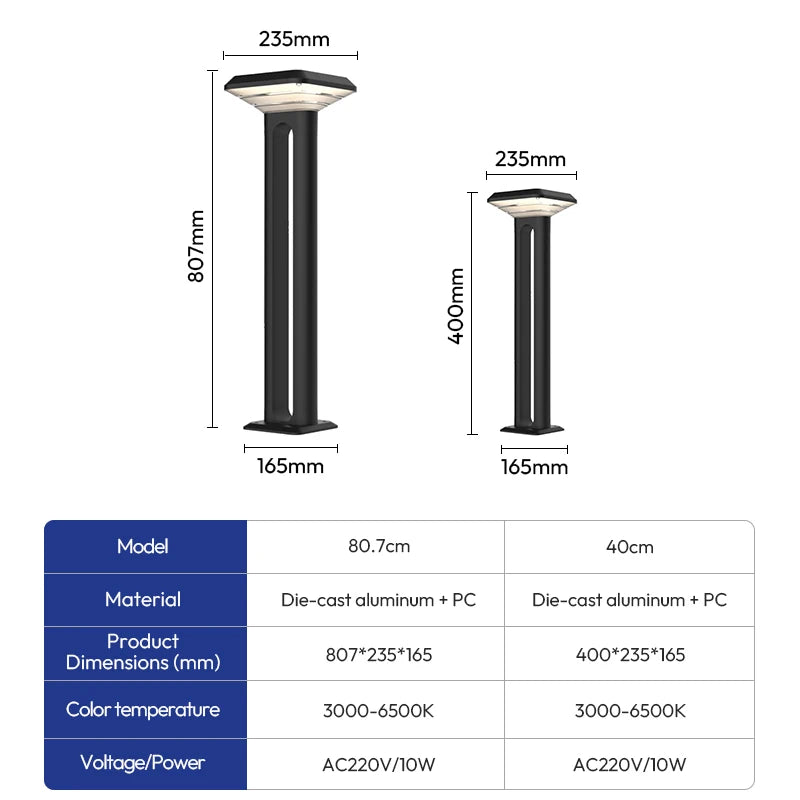 Perfect Quality 40CM 80.7CM Height IP65 Aluminum PC 10W Outdoor Solar Garden Decorative