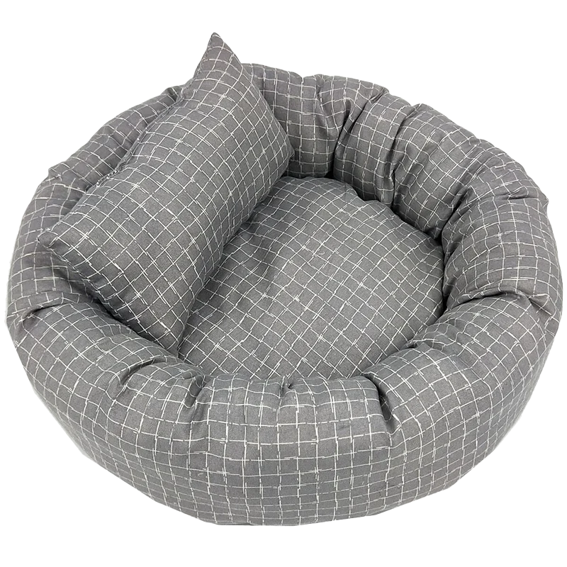 Custom Soft Washable Comfortable Round Donut Eco Friendly Luxury Solid Modern Cat Dog Bed