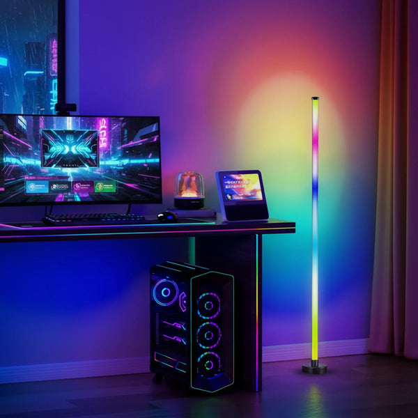 Smart App RGB LED Floor Lamp 120cm Color Changing Corner Standing Light for Living Room,