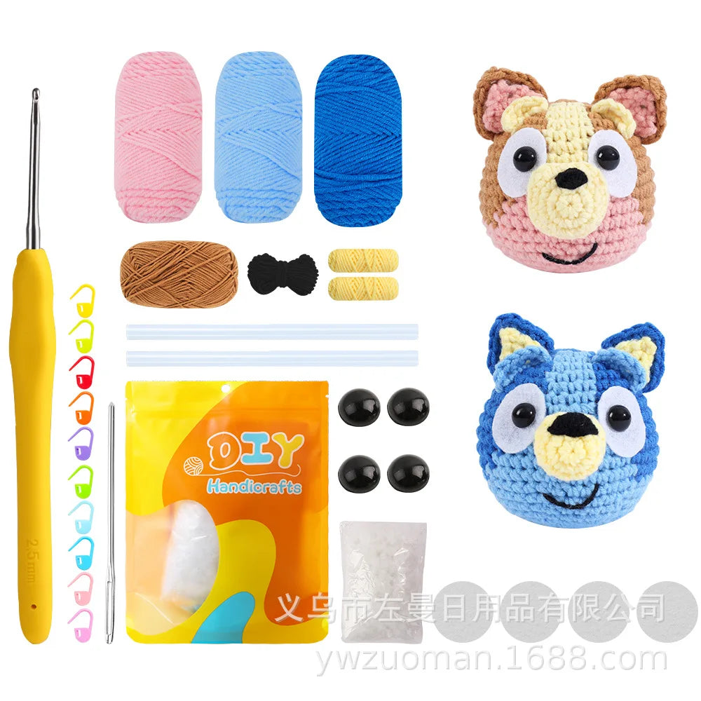 Animal Crochet Kit for Beginners DIY Amigurumi Starter Kit with Yarn Hook