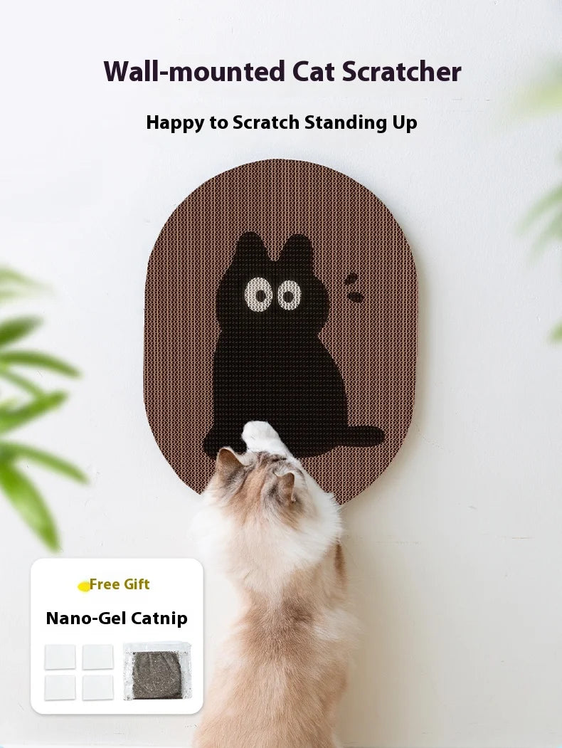 Vertical Cat Scratcher Wood & Corrugated Paper Eco-Friendly Luxury Wear-Resistant Pet Toy